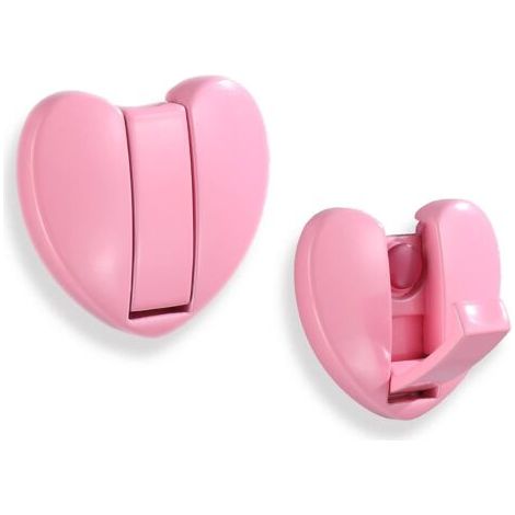 Bunthaus Crochets Muraux Pliables Hideaway (coeur X 2pack, Rose) Space Aluminium Love Heart Shape Heavy Duty Wall Hooks Crochets Rétractables Pour Accrocher Manteau, Écharpe, Chapeau, Sac, Serviette