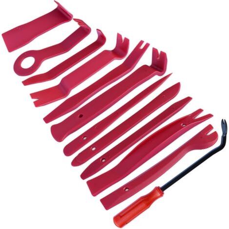 Bunthaus Kits De Retrait Automatique De La Garniture De 12 Pièces, Trousses À Outils Pour L'Installation D'Autoradio, Kit De Retrait De Rembourrage Pour Levier De Barre De Levier, Rouge-ensoleillé