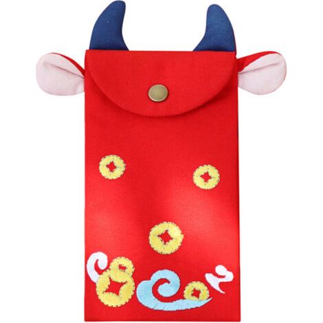 Bunthaus Enveloppe Rouge En Forme De Taureau Brode Nouvel An Enveloppe Rouge Tissu Paquet Rouge Nouvel An Chinois Paquet