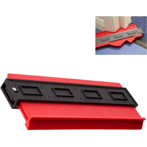 Bunthaus Jauge De Contour En Plastique Rouge 25cm,copieur De Contour,duplicateur De Profil,outil De Mesure Précise Pour Carrelage, Parquet & Bois Homme