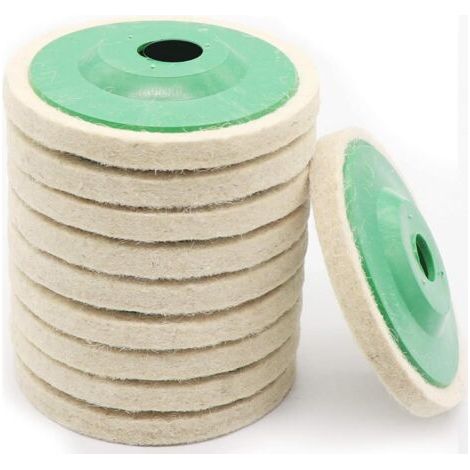 Bunthaus 10 Pièces Meuleuse D'Angle Disque De Polissage En Laine 100mm, Disque De Polissage Flexible Pour Perceuse, Outil De Ponçage Pour Le Marbre, Les Métaux, Le Verre, Aide Au Ponçage