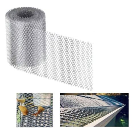 Bunthaus 15cmx600cm Protection De Gouttière En Maille D'Aluminium Robuste Pour Gouttières Pour Découpe De Feuilles 15 X 600 Cm