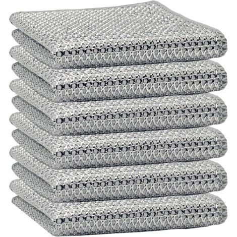 Bunthaus 6 Pièces Chiffon De Nettoyage En Métal, Chiffons À Vaisselle En Fil Métallique Double Couche, Chiffons À Vaisselle Torchon Multifonctionnel En Fil Métallique Anti Rayures, Pour La Cuisine