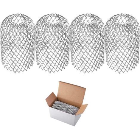 Bunthaus Crépines De Gouttière En Aluminium 4 Pièces, Crépines De Protection De Gouttière En Métal, Protections De Bec De Descente De Filtre À Feuilles Extensibles Pour Accessoires De Bec De Descente