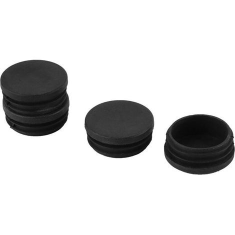 Fenh 4pcs Bouchon Pied De Chasie Embout Capuchon Jambe Tube Insert Table Meuble Protection Plastique Noir Diamètre 45 Mm Rond