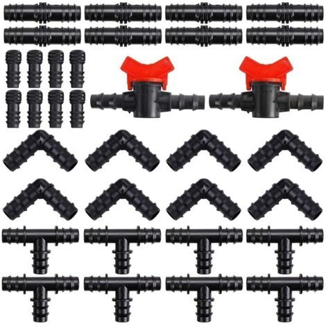 Bunthaus Aimoonsa Kit De Raccords D\'irrigation Pour Tubes - 34 Pices - Connecteurs En Plastique - Connecteur De Tuyau D\'arrosage De 16 Mm (1,6 Cm) - Connecteurs Mixtes Pour Systmes D\'irrigation