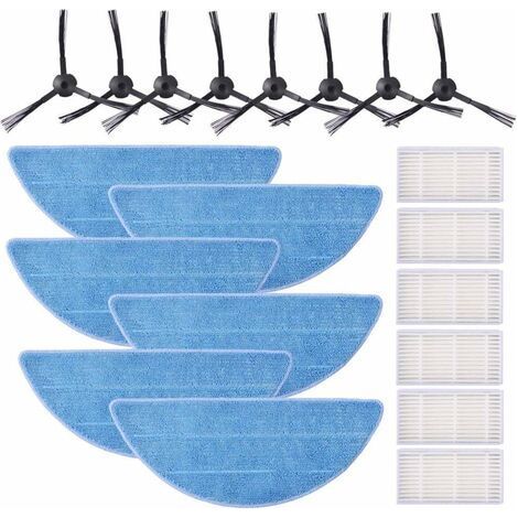 Bunthaus Kit De Filtre Hepa Pour Zaco V5s Pro, Zaco V5x, Ilife V5s V5 V3s V3 Pro, Brosses Latérales Et Lingette（6 Filtre, 6 Lingettes Et 8 Brosses Latérales）