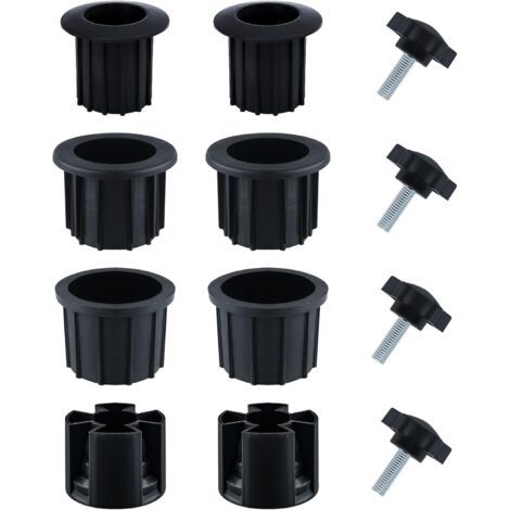 Bunthaus 12pcs Rechange Pour Porte-parapluie, Bouchon Cache Trou Avec Bouton Étoile Inox M8 Accessoires Parasol Accessoires Pied Parasol Pour Table De Terrasse Balcon Arrière-cour (noir)