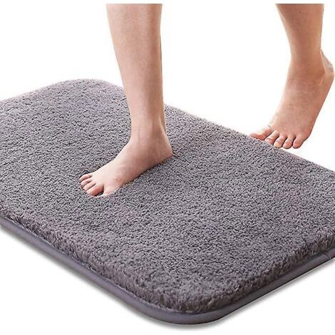 Bunthaus Tapis De Salle De Bain Antidérapant Tapis De Bain Absorbant D’eau Super Doux Microfibre Shaggy Tapis De Salle De Bain Lavable En