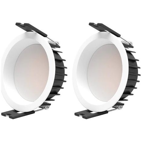Bunthaus 2pcs Led Spot Encastré 7w 3000k Spot Led Encastrable Cri 90+ Pas De Scintillement Spot Intérieur Led Plafon,angle De Faisceau 100°,trou Encastré Ø85 Mm,éclairage Plafond, Applique De Plafond