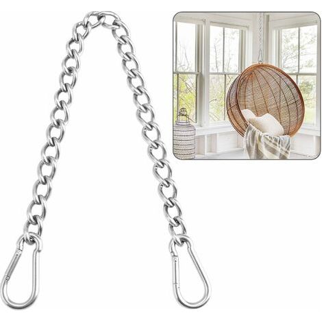 Bunthaus Chaîne Avec Deux Mousquetons, Capacité De 400 Kg, Chaîne De Suspension Robuste En Acier Inoxydable, Chaîne D'Extension Pour Sac De Frappe, Yoga, Balançoire, Hamacs, 1 Pièce