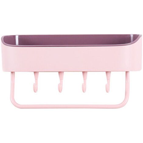 Bunthaus Support De Salle De Bain Suspendu En Plastique, Poinçonnage Gratuit, Mur De Maison, Porte-serviettes De Vanité De Salle De Bain（rose-mauve）