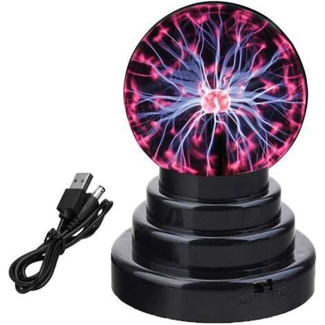 Bunthaus Boule De Plasma Magique Boule De Plasma Boule Portable Lumineuse Boule Électrostatique Boule De Foudre Sensible Au Toucher
