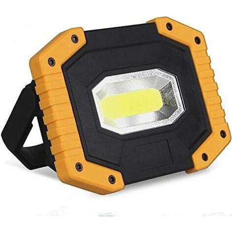 Bunthaus Projecteur Led Rechargeable 30w 2000lm T-sun Projecteur Chantier Lumière De Travail 3 Modes Lanterne Portable Projecteur Led Usb Pour Camping, Chantier, Garage, Atelier(1pack)