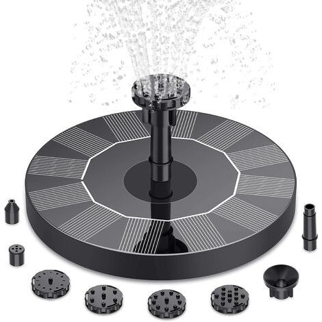Bunthaus Bleosan – Fontaine Solaire Extérieure Flottante 6 Buses – Hauteur D'Eau 30-40 Cm – Panneau Solaire 6v 1.0w – Pour Jardins Et Étangs