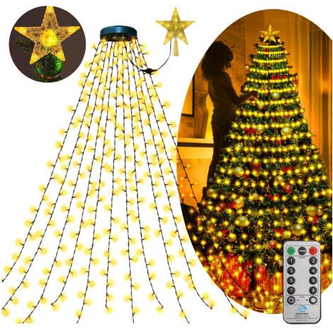 Bunthaus Bleosan – Guirlande Lumineuse D'Extérieur 2m 400 Led Blanc Chaud – 8 Modes D'Éclairage – Fonction Mémoire – Ip65 Pour Utilisation Intérieure Et Extérieure