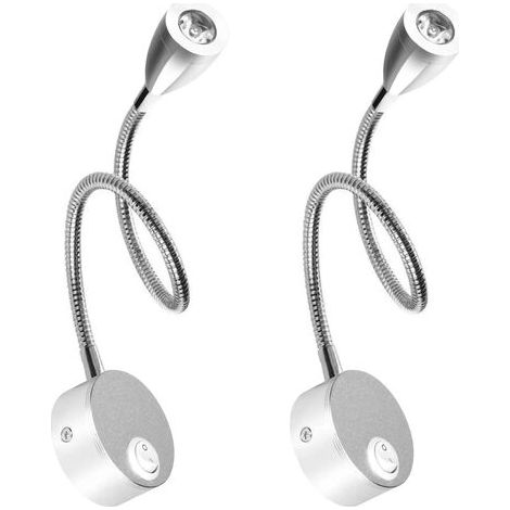 Bunthaus Lampe Chevet Murale 2 Lumières Applique Liseuse Led Col De Cygne Lumière 3w, 3000k Blanc Chaud Lampe De Lecture