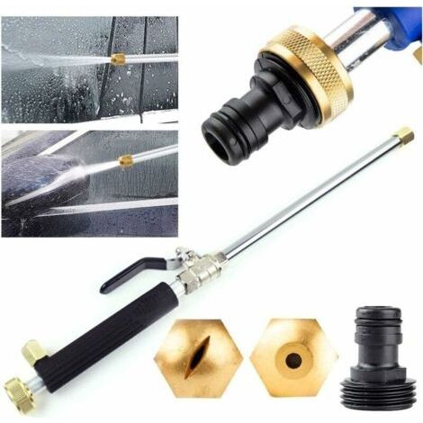 Bunthaus Use Eau Haute Pression Lance Eau Pour Pistolet Avec 2 Buses De Nettoyage Buses De Pulvrisation Raccord De Tuyau D\'arrosage 46 Cm Douche De Jardin Hydro Jet Power Le Noir