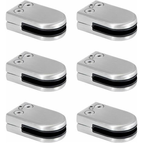 Bunthaus Pince À Verre En Acier Inoxydable – Supports De Serrage Pour Verre 6 À 8 Mm – Réglable Pour Balustrades Et Escaliers – Lot De 6 Pièces
