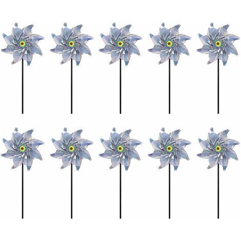 Bunthaus Moulin À Vent Réfléchissant, 10 Pièces Anti-oiseaux Moulin À Vent Réfléchissant, Moulin A Vent Jardin Exterieur, Répulsif À Oiseaux Pour Protéger Le Jardin/verger/cour Intérieure