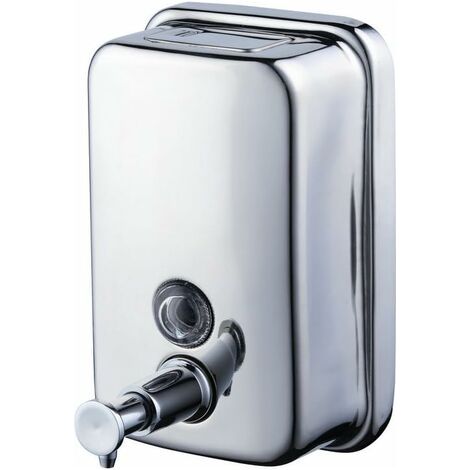 Bunthaus 18oz/ 500 Ml Distributeur De Savon Mural Pour Cuisine Et Salle De Bain, Acier Inoxydable, Chrome Poli