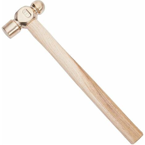 Bunthaus Marteau D'Estampage En Métal En Laiton Anti-étincelant De 13 Pouces De Long Avec Têtes De Maillet Double Face Et Manche En Bois Pour L'Artisanat Bricolage Dapping Punch
