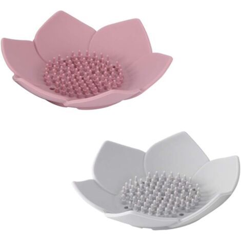 Bunthaus 2pcs Savon Dish Bar Savon Porte-savon Étui Silicone Savon Plateau Économiseur Porte-éponge Savon Draineur Savon Plats For La Salle De Bain Douche Cuisine Decor De La Baignoire-ensoleillé