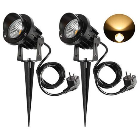 Bunthaus Spot Led Extérieur 9w – 900lm – Température De Couleur 3000k-3300k – Étanche Ip65 – Éclairage Orientable Pour Jardin – Lot De 2