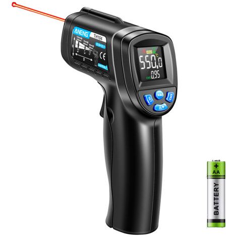 Bunthaus Bleosan – Thermomètre Infrarouge Laser Sans Contact – Plage -50°c À 550°c – Émissivité Réglable – Temps De Réponse 0,5s – Pour Cuisine, Bbq, Industrie