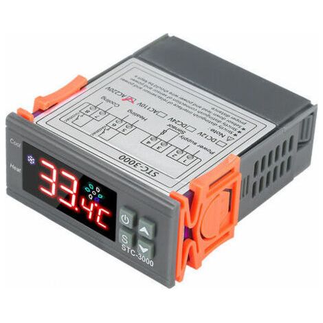 Bunthaus Thermoregulateur Numerique De Controleur De Temperature De Micro-ordinateur Stc-3000 Avec Le Capteur De Chaleur Froide De Sonde De Ntc - Ac 110-220v