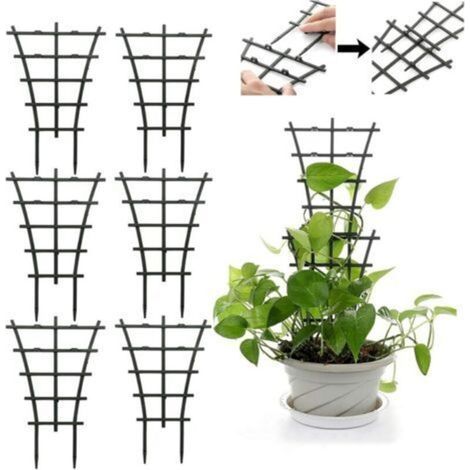 Tuteur Plante Grimpante, 6 Pièces Treillis Pour Plantes Grimpantes Empilables Résistants À Lusure, Solide Et Robuste, Réutilisables À Long Terme, Aide Les Plantes À Pousser Sainement