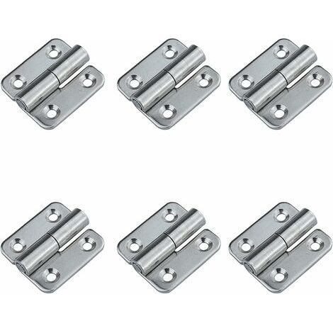 Bunthaus Lot De 6 Charnières Détachables De 3.7 Cm - Charnières De Porte Amovibles - En Acier Inoxydable 304 - Pour Droitier