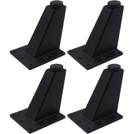 Bunthaus Lot De 4 Pieds De Meubles, Pieds Triangulaires Réglables De Meubles De Cuisine De Jambes De Meubles D'Alliage D'Aluminium,facile À Installer, Belle Mode，couleurs Noir Et Blanc En Option (noir