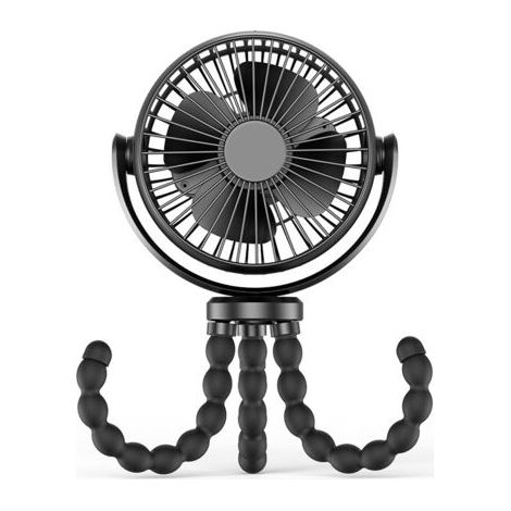 Bunthaus Ventilateur Personnel Portatif, Ventilateur De Bureau À Piles 5200mah Avec Trépied Flexible, Ventilateur Usb À 360 ° Pour Poussette,voiture,etc