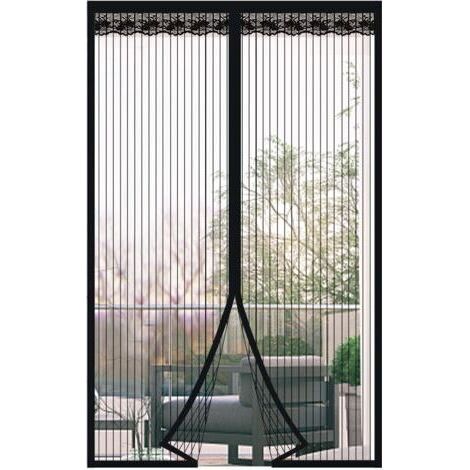 Bunthaus Moustiquaire Porte Fenetre Magnétique 120x220cm Rideau De Porte Antimoustique Maille Ultra Fine Moustiquaire Avec Fermeture Aimantée Sans Perçage Pour De Balcon, Chambre, Noir