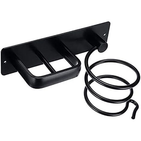 Bunthaus Support De Support De Sèche-cheveux En Aluminium Avec Support De Câble, Support De Sèche-cheveux