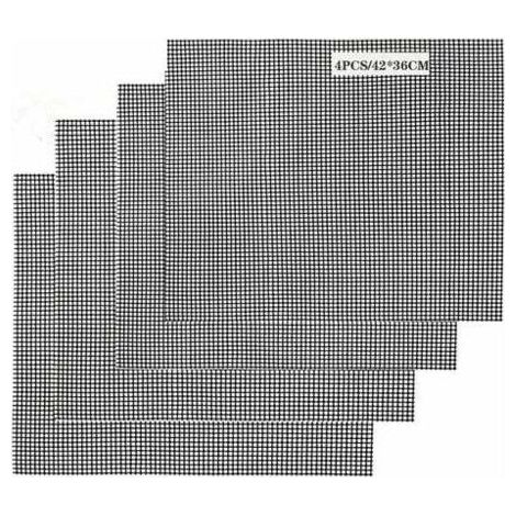 Bunthaus Bbq Grill Tapis De Cuisson Antiadhésif 4 Pièces, Feuille De Cuisson Réutilisable Résistant À La Chaleur, Pour Barbecue Intérieur Et Extérieur (4pcs, 42 36cm)