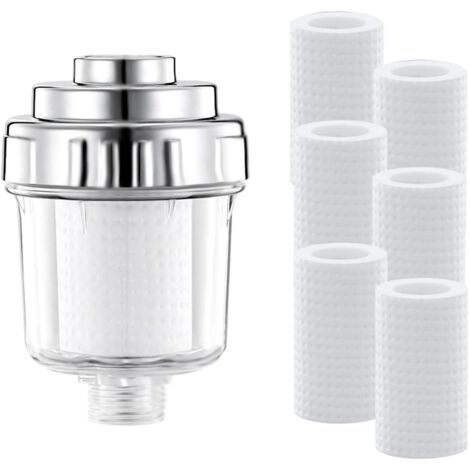 Bunthaus Filtre De Douche, Filtre À Eau De Pommeau De Douche, Filtre Eau Pour Pipeline, Filtre Anti Calcaire Avec 6 Filtres Remplaçables, Filtration Efficace Des Impuretés D'Eau