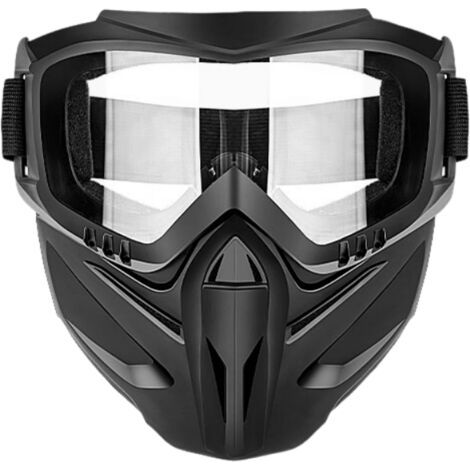 Couvre Visage Pour Lunettes De Sécurité Écran Facial De Sécurité Pc Casque Tactique Avec Lunettes Coupe Vent Écran Facial De Meulage De Moto Anti Masque De Protection Protecteur Réglable