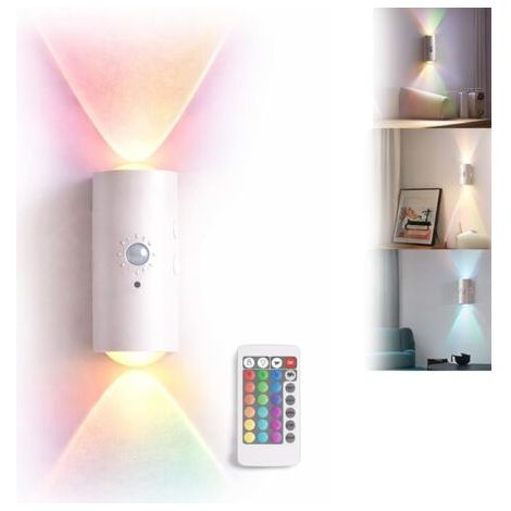 Bunthaus (whitex1) Veilleuse Led Magnétique Rechargeable Avec Détecteur De Mouvement, Applique Murale Rgb À Capteur, Lumière D’escalier Intelligente Pour Chambre, Couloir Et Nuit [classe Énergétique A