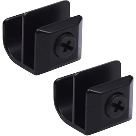 Lot De 2 Poignées De Porte En Verre Alliage De Zinc Sans Perçage, Pinces À Clip Pour Vitrine, Tiroir, 3 5 Mm D'Épaisseur C (noir)