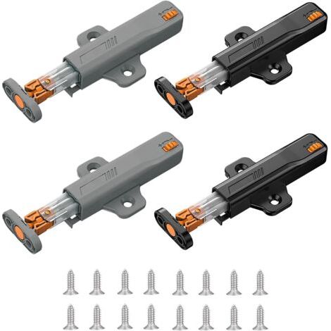 Lot De 4 Loquets Push To Open, Ouvre Porte D'Armoire Heavy Duty 25n Push To Open Serrure De Cabine Avec Mécanisme À Ressort Pour Armoires Meubles