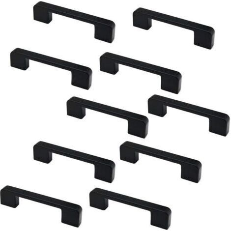 Bunthaus Lot De 10 Poignées De Porte De Placard Et De Tiroir En Alliage De Zinc Noir Mat 106 Mm De Long