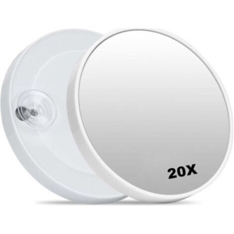 Bunthaus Miroir De Douche Sans Buée Avec Ventouse Grossissant X20 Pour Salle De Bain, Miroir Cosmétique Incassable Anti-buée Pour Sourcils, Miroir De Maquillage Rond De Voyage Avec Ventouses