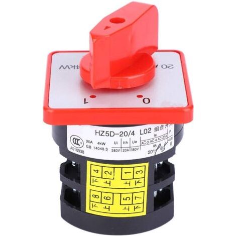 Commutateur Rotatif À Came Hz5 20/4 L02 20a 380v 4kw 6 Bornes Pour Conversion Lignes De Contrôle