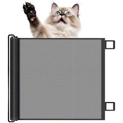 Bunthaus Noir，130 X 78cm，barrière De Sécurité Retractable Et Extensible Pour Bébés, Enfants Et Chiens Protection Pour Escaliers, Couloirs, Intérieur Et Extérieur