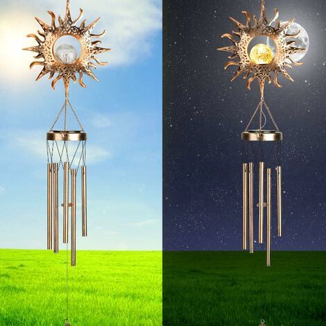 Bunthaus Carillon A Vent Exterieur 5 Tube Carillon A Vent Carillon À Vent Sun Pour Jardin Extérieur Décoration Intérieure Pour Ornement De Chambre D'Enfants Fenêtre Cour Arrière Cadeaux Commémoratifs