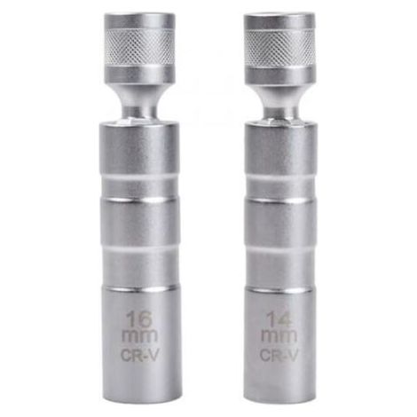 Bunthaus Lot De 2 14mm & 16mm Douille Bougie, Cle A Bougie Magnétique, Magnétique Clé À Bougie Allumage, Universelle Outil De Retrait De Bougie D'Allumage