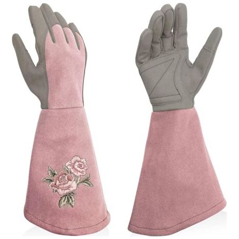 Bunthaus (l)gants De Jardin Pour Femme En Cuir Synthétique Avec Protection Complète Contre Les Épines Gants De Travail Longs Avec Résistance Aux Perforations Pour Le Jardinage