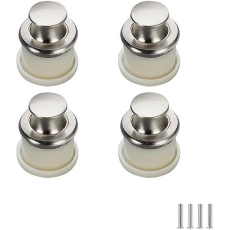 Bunthaus 4 Pièces Bouton Poussoir Encastré Invisible, Poignée Cachée Pour Placard, Tiroir, Cuisine Et Porte. Modèle À Trou Unique Pour Meubles.